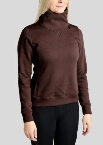 MoNaja Sweatshirt w. High Collar and Golden Quartz Crystals Black Peony
