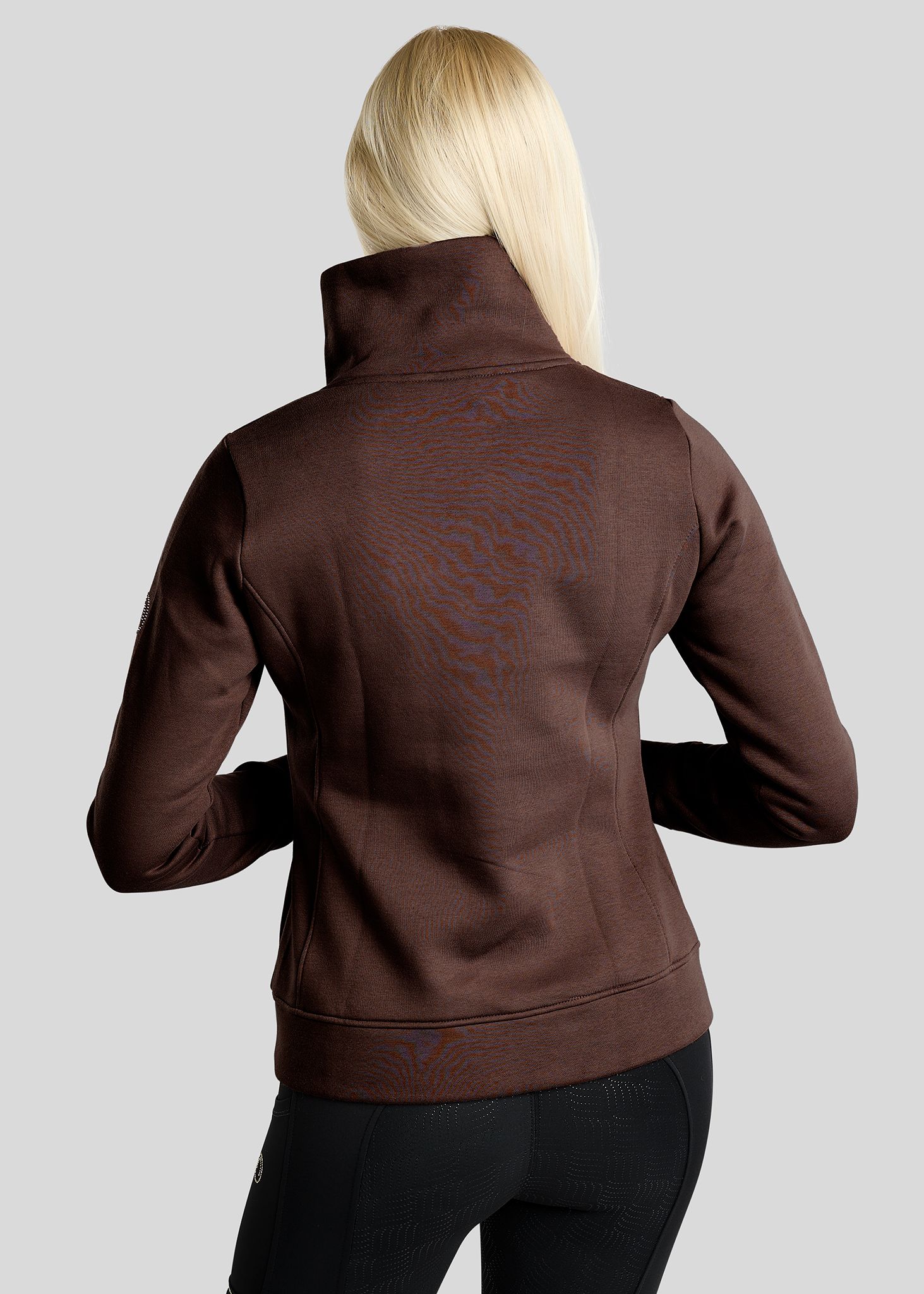 MoNaja Sweatshirt w. High Collar and Golden Quartz Crystals Black Peony