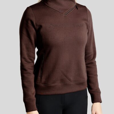 MoNaja Sweatshirt w. High Collar and Golden Quartz Crystals Black Peony